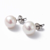 Natural Pearl Ear Studs EJEW-P223-01D-P03-1