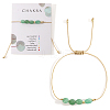 Chakra Adjustable Natural Green Aventurine Bead Braided Bead Bracelets UY1901-6-1