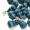Dyed & Heated Natural Blue Agate Pendants G-B127-03P-06-1