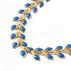 Enamel Ear of Wheat Link Chains Bracelet BJEW-P271-02G-02-2