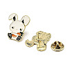 12Pcs 5 Colors Rabbit with Carrot Enamel Pins JEWB-A033-13G-3
