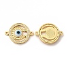 Rack Plating Real 18K Gold Plated Brass Micro Pave Clear Cubic Zirconia Connector Charms ZIRC-L102-03G-03-2