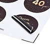 5 Sheets Circle with Word Cheers to 40 Years PVC Waterproof Decorative Sticker Labels PL-XCP0001-02-3