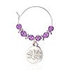 Natural Amethyst Wine Glass Charms AJEW-JO00154-05-2