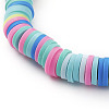 Polymer Clay Heishi Beads Stretch Bracelets BJEW-JB05811-03-2