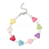 Dyed Synthetic Turquoise Round Butterfly Beaded Anklets AJEW-AN00710-3