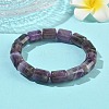Column Natural Banded Amethyst Beads Stretch Bracelets for Women Men BJEW-A148-01A-19-2