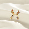 925 Sterling Silver Micro Pave Cubic Zirconia Studs Earrings EJEW-K284-07G-2