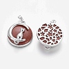 Synthetic Goldstone Kitten Pendants G-J386-B13-2