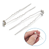 Wedding Bridal Alloy Rhinestone Hair Forks OHAR-TAC0001-01S-4