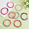 8Pcs 6 Style Synthetic Imperial Jasper & GLass Beaded Stretch Bracelets Set BJEW-SW00086-01-2