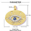 Brass Micro Pave Royal Blue Cubic Zirconia Pendants CU-OY001-67G-2