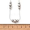 304 Stainless Steel Round Beads Link Chain Necklaces for Women NJEW-U031-11P-3