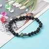 Natural Lava Rock Beads Stretch Bracelet for Girl Women BJEW-JB06846-02-2