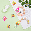 DICOSMETIC 16Pcs 2 Colors Owl Food Grade Eco-Friendly Silicone Beads SIL-DC0001-32-5