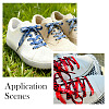 4 Pairs 4 Colors Flower Pattern Polyester Shoelaces FIND-TA0010-30-10