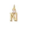 Brass Pave Clear Cubic Zirconia Charms KK-A273-01G-N-1