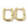 Textured Rectangle Brass Hoop Earrings EJEW-B007-02G-1