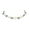 Natural Shell & Synthetic Turquoise Starfish Beaded Necklace with 304 Stainless Steel Clasps NJEW-TA00107-01-2