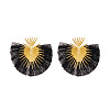 Fan Tassel Geometric Alloy Stud Earrings WH-WGFAF47-01-1