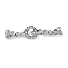 Ring Brass Micro Pave Clear Cubic Zirconia Fold Over Clasps KK-Z143-21P-1