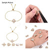 Brass Pave Clear Cubic Zirconia Connector Charms KK-N284-06G-4