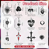 24Pcs 12 Styles Gothic Alloy Black Enamel Chandelier Component Links FIND-OC0014-13-2