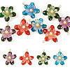 8Pcs 4 Colors Glass Pendants PALLOY-TA00350-1