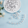 20Pcs White Cube Letter Silicone Beads 12x12x12mm Square Dice Alphabet Beads with 2mm Hole Spacer Loose Letter Beads for Bracelet Necklace Jewelry Making JX432E-3
