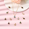 12Pcs 12 Styles Round Natural Mixed Gemstone Charms PALLOY-SW00151-4