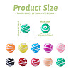 80Pcs 10 Colors Opaque Striped Acrylic Beads SACR-BT0001-02-4