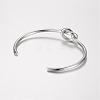 Tarnish Resistant Unique Design 304 Stainless Steel Cuff Bangles BJEW-K105-07P-2