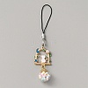 Alloy Enamel Arch with Cat & Ball Phone Charm Mobile Straps HJEW-WH0007-28-1