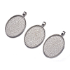 Alloy Pendant Cabochon Settings X-PALLOY-A15657-N-NF-3
