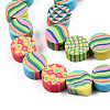 Handmade Polymer Clay Beads Strands CLAY-N010-081-3