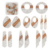 Biyun 14Pcs 7 Styles Transparent Resin & Walnut Wood Pendants RESI-BY0001-06-1