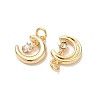 SHEGRACE Brass Micro Pave Cubic Zirconia Pendants XGRQ3D664-464G-2