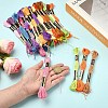 6Bundles 6 Colors Polyester Embroidery Floss OCOR-YW0001-24D-5