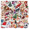 50Pcs Christmas Theme Animal Paper Stickers DIY-P085-03-1