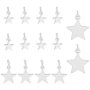 14Pcs 3 Styles 925 Sterling Silver Star Charms STER-BC0003-10-1