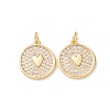 Valentine's Day Brass Micro Pave Clear Cubic Zirconia Pendants KK-A304-24E-G-1