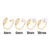 Leaf Brass Micro Pave Cubic Zirconia Cup Peg Ring Settings KK-N274-07G-4