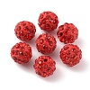 Polymer Clay Rhinestone Beads RB-WH0008-01A-2