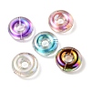 UV Plating Rainbow Iridescent Acrylic Beads X-OACR-P010-17-2