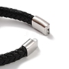 Men's Braided Black PU Leather Cord Bracelets BJEW-K243-29P-4
