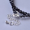Natural Black Spinel Beaded Necklaces NJEW-K114-B-A20-3