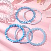 5Pcs 5 Styles Faceted Round Glass Beaded Stretch Bracelet Sets BJEW-JB10423-05-2