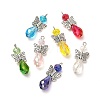 Alloy Butterfly & Glass Connector Charms PALLOY-JF00896-S-1