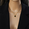 Trapezoid Stainless Steel with Natural Shell Pendant Necklaces & Hoop Earrings Sets WG9CFB5-01-2