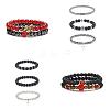   4 Sets 4 Style Natural & Synthetic Gemstone Stretch Bracelets Set BJEW-PH0004-20-1